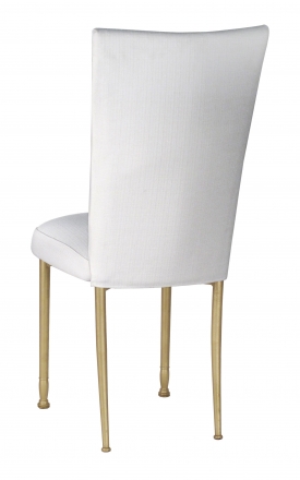 White Linette Chair Cover and Cushion on Gold Legs (1)