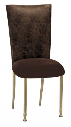 Durango Chocolate Leatherette with Chocolate Suede Cushion on Gold Legs (2)