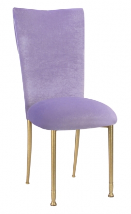 Lavender Velvet Cowl Neck topper and Cushion on Gold Legs (2)