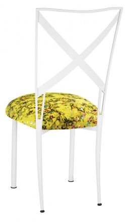 Simply X White with Yellow Paint Splatter Cushion (1)