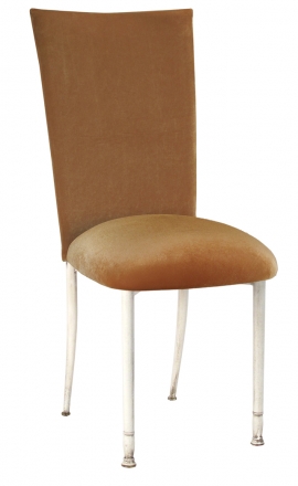 Gold Velvet Chair Cover and Cushion on Ivory Legs (2)