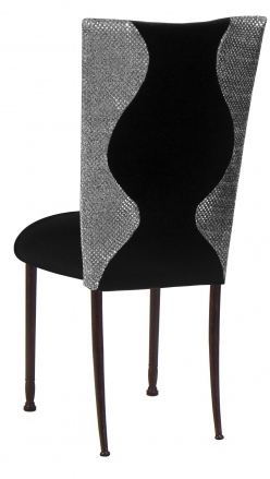 Hour Glass Sequin Chair Cover with Black Velvet on Mahogany Legs (1)