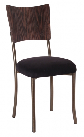Wood Back Top with Black Suede Cushion on Brown Legs (2)