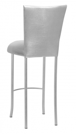 Metallic Silver Stretch Knit Barstool Cover and Cushion on Silver Legs (1)