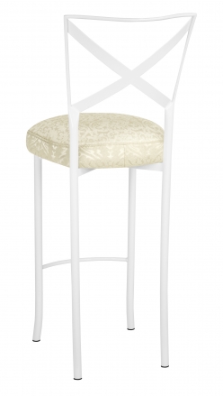 Simply X White Barstool with Victoriana Boxed Cushion (1)