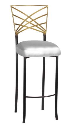 Two Tone Fanfare Barstool with Silver Barstool Boxed Cushion (2)