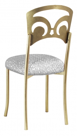 Gold Fleur de Lis with Atomic Silver Stretch Knit Cushion (1)