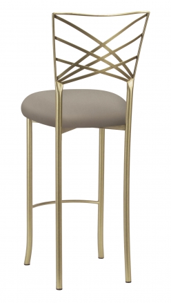 Gold Fanfare Barstool with Chino Knit Cushion (1)