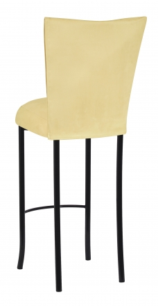 Buttercup Suede Barstool Cover and Cushion on Black Legs (1)