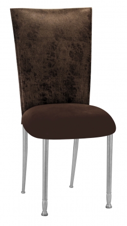 Durango Chocolate Leatherette with Chocolate Suede Cushion on Silver Legs (2)