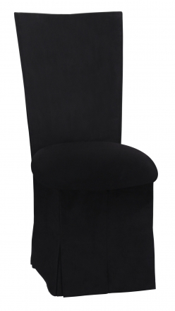 Black Suede Chair Cover with Jewel Belt, Cushion and Skirt (2)
