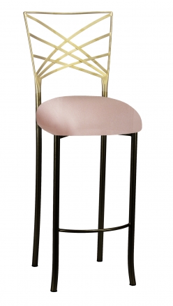 Two Tone Gold Fanfare Barstool with Blush Stretch Knit Cushion (2)