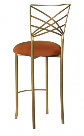 Gold Fanfare Barstool with Copper Stretch Knit Cushion (1)