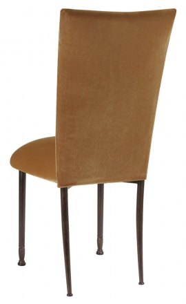 Gold Velvet Chair Cover and Cushion on Mahogany Legs (1)