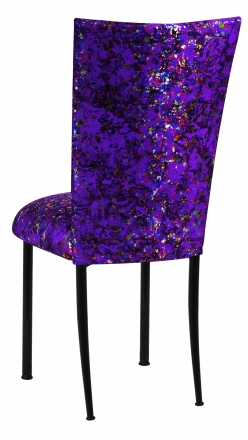 Purple Paint Splatter Chair Cover and Cushion on Black Legs (1)