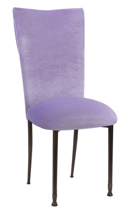 Lavender Velvet Cowl Neck Chair Cover and Cushion on Mahogany Legs (2)