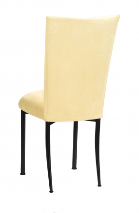 Buttercup Suede Chair Cover and Cushion on Black Legs (2)