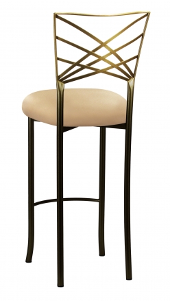 Two Tone Fanfare Barstool with Toffee Stretch Knit Cushion (1)