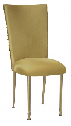 Gold Demure Chair Cover with Gold Stretch Knit Cushion on Gold Legs (2)