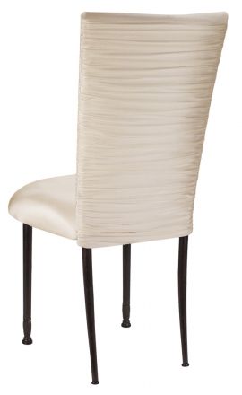 Chloe Ivory Stretch Knit Chair Cover and Cushion on Mahogany Legs (1)