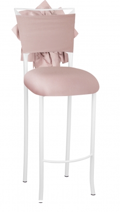 Simply X White Barstool Bloom with Blush Stretch Knit Cushion (2)