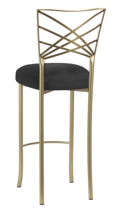 Gold Fanfare Barstool with Charcoal Linette Boxed Cushion (1)