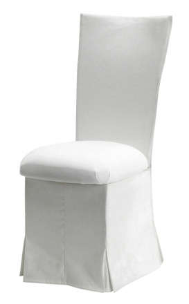 White Suede Chair Cover, Jewel Belt, Cushion and Skirt (2)