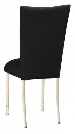 Black Velvet Chair Cover and Cushion on Ivory Legs (1)