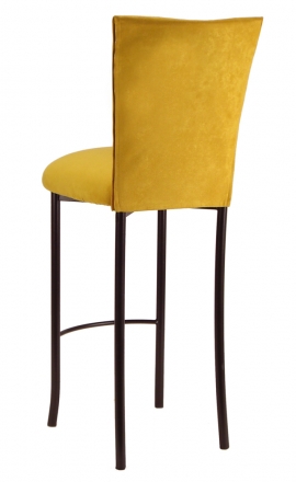Canary Suede Cushion on Brown Legs (1)