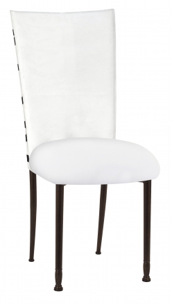 FWY Chair Cover with White Suede Cushion on Mahogany Legs (2)