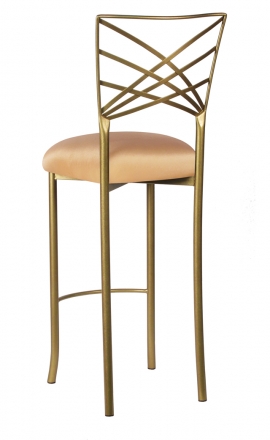 Gold Fanfare Barstool with Toffee Stretch Knit Cushion (1)