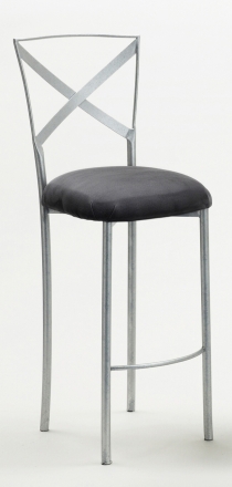 Simply X Barstool with Charcoal Suede Cushion (2)