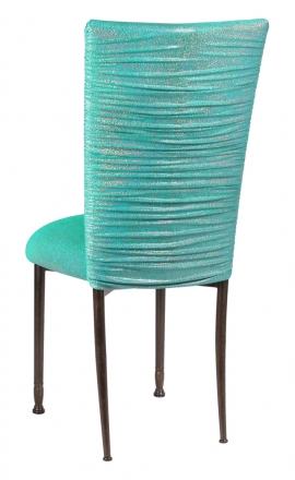 Chloe Mermaid Stretch Knit Chair Cover and Cushion on Mahogany Legs (1)