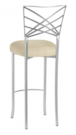 Silver Fanfare Barstool with Parchment Linette Cushion (1)