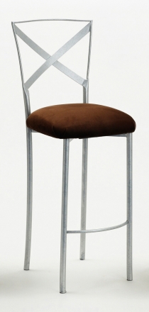 Simply X Barstool with Chocolate Suede Cushion (2)
