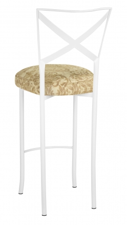 Simply X White Barstool with Ravena Chenille Boxed Cushion (1)