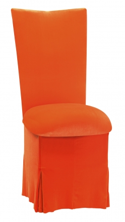 Orange Velvet Chair Cover, Cushion and Skirt (2)