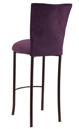 Lilac Suede Barstool Cover and Cushion on Brown Legs (1)