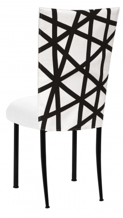 FWY Chair Cover with White Suede Cushion on Black Legs (1)