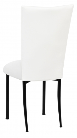 White Leatherette Chair Cover and Cushion on Black Legs (1)