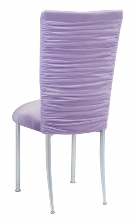 Chloe Lavender Velvet Chair Cover and Cushion on Silver Legs (1)