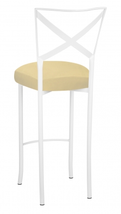Simply X White Barstool with Buttercup Suede Boxed Cushion (1)