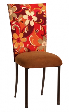 Groovy Suede Chair Cover with Copper Suede Cushion on Brown Legs (2)