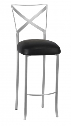 Simply X Barstool with Black Leatherette Boxed Cushion (2)