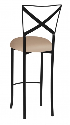 Blak. Barstool with Cappuccino Stretch Knit Cushion (1)