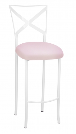 Simply X White Barstool with Soft Pink Stretch Knit Cushion (2)