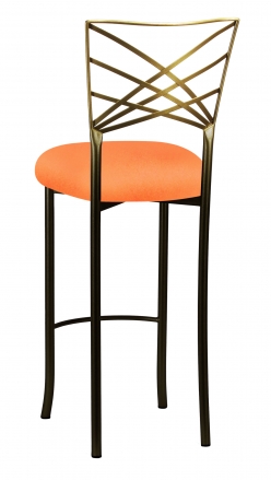Two Tone Fanfare Barstool with Tangerine Stretch Knit Cushion (1)