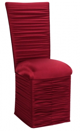Chloe Cranberry Stretch Knit Chair Cover and Cushion and Skirt (2)