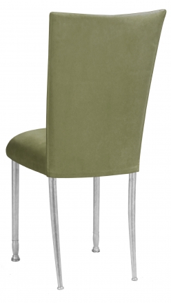 Sage Suede Chair Cover and Cushion on Silver Legs (1)