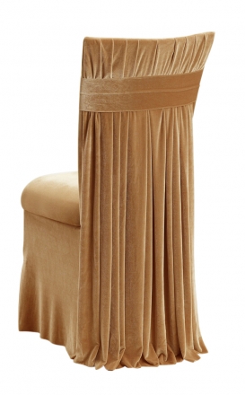Gold Velvet Empire Chair Cover, Gold Velvet Cushion and Gold Velvet Skirt (1)